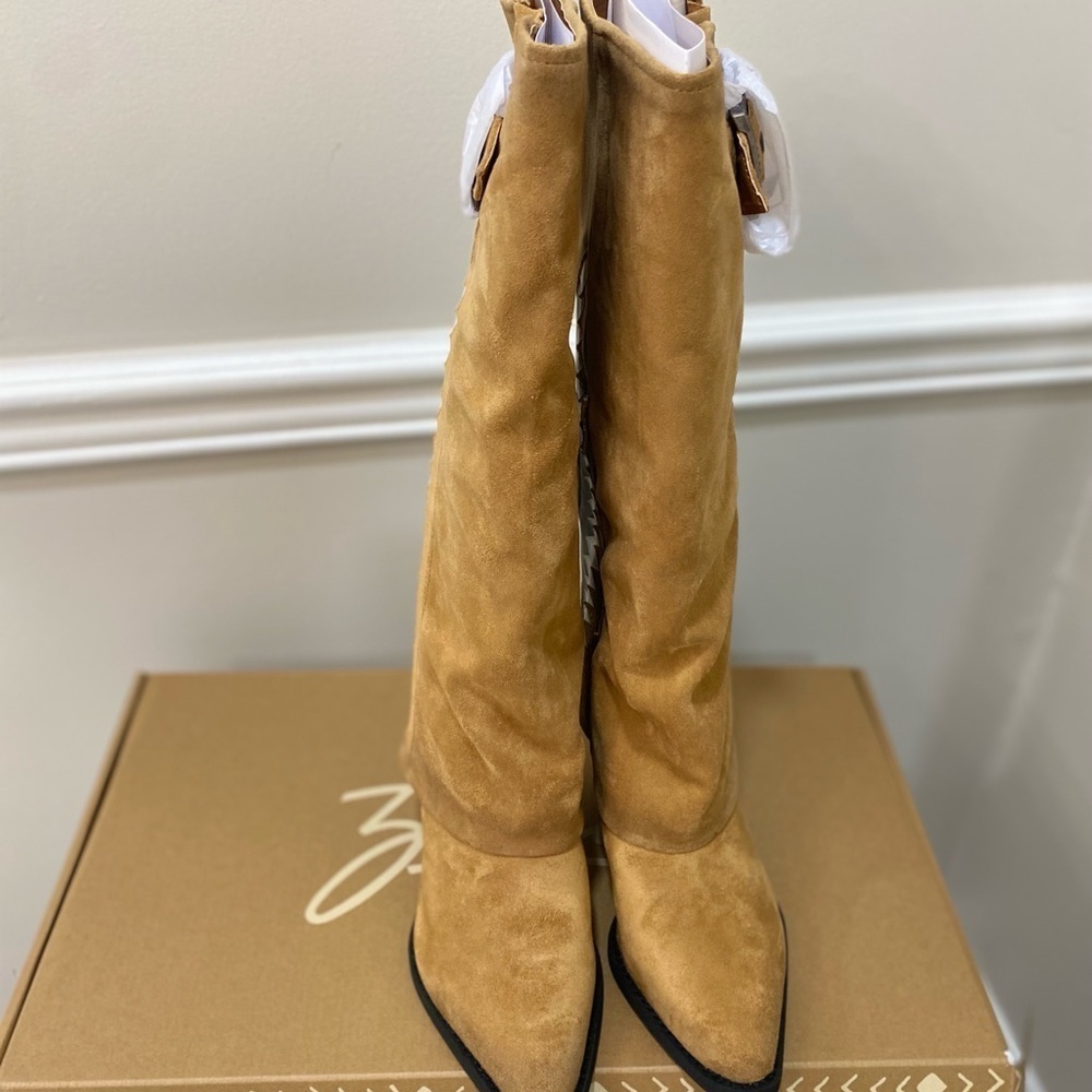 NWT Zodiac Western Boot Faux Suede Caramel size 7 - Picture 8 of 10
